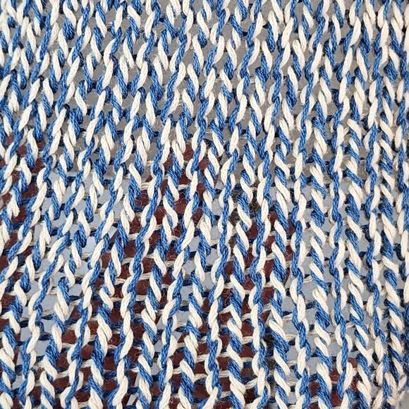 Ralph Lauren Denim & Supply Open Knit Sweater XL Boat Neck 100% Cotton Blue - Picture 4 of 7